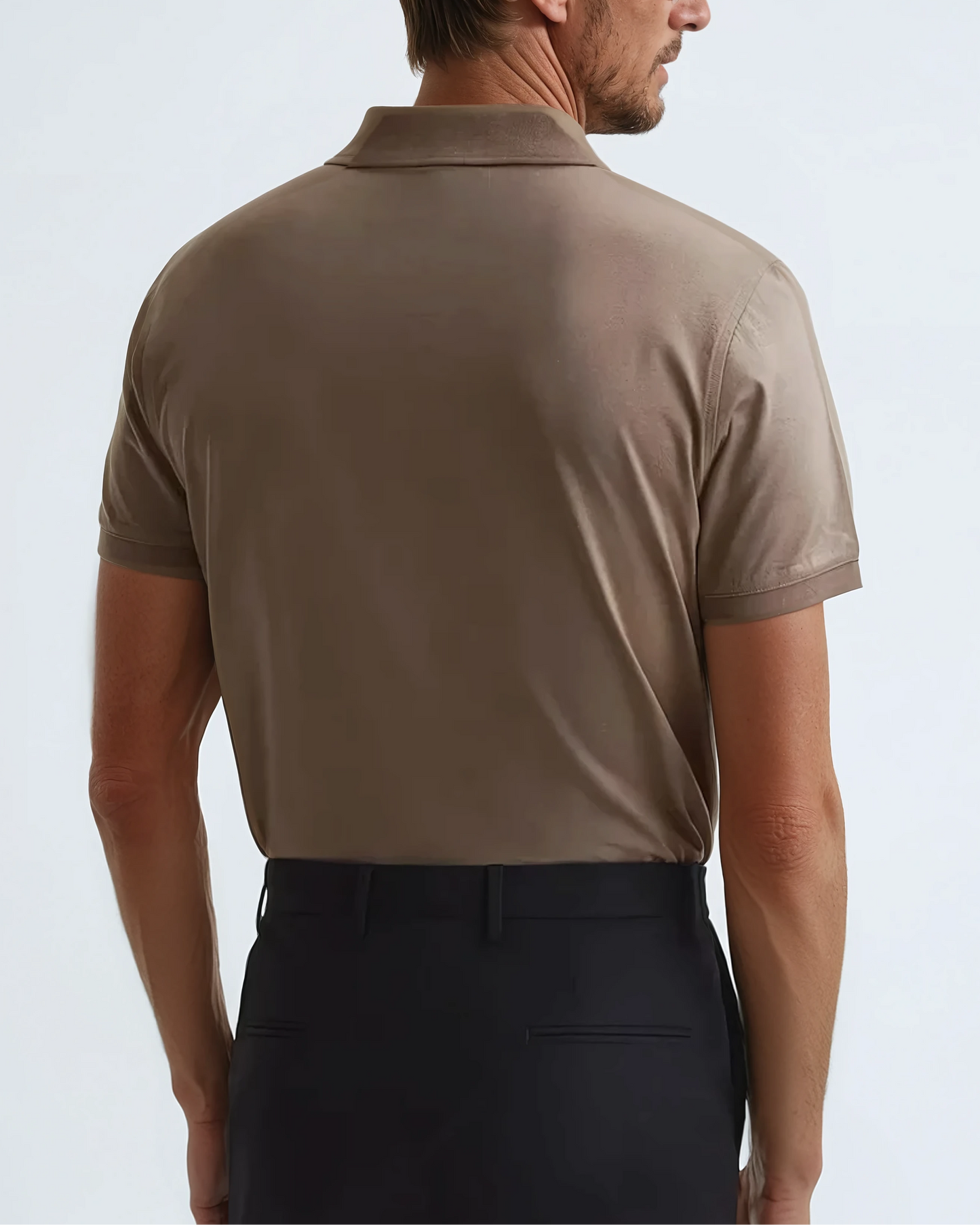 Polo Zonder Knopen Taupe