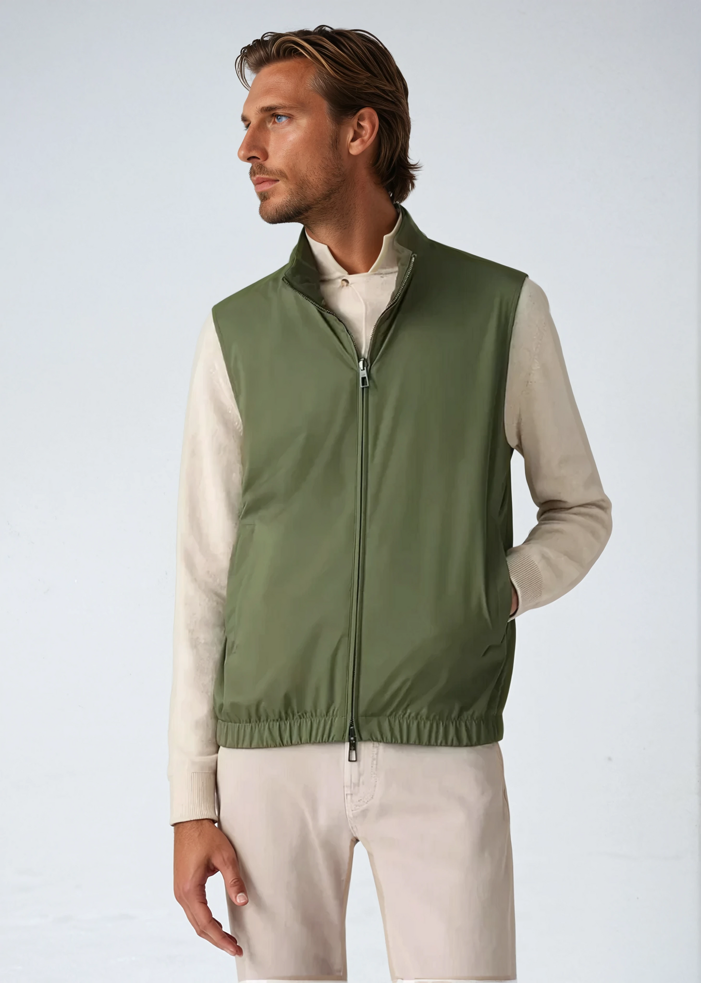 Reversible City Body Warmer - Donkergroen