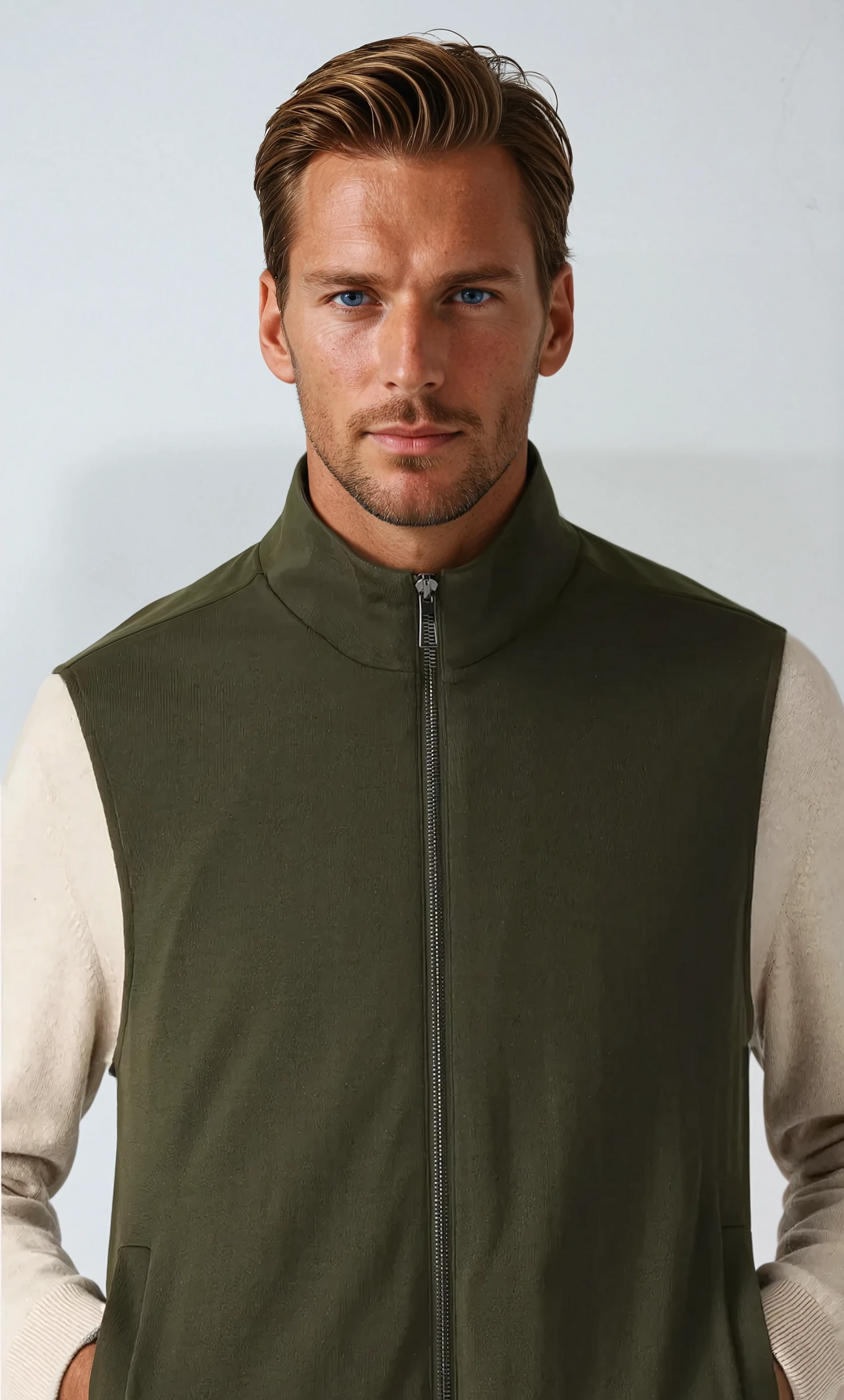 Reversible City Body Warmer - Donkergroen