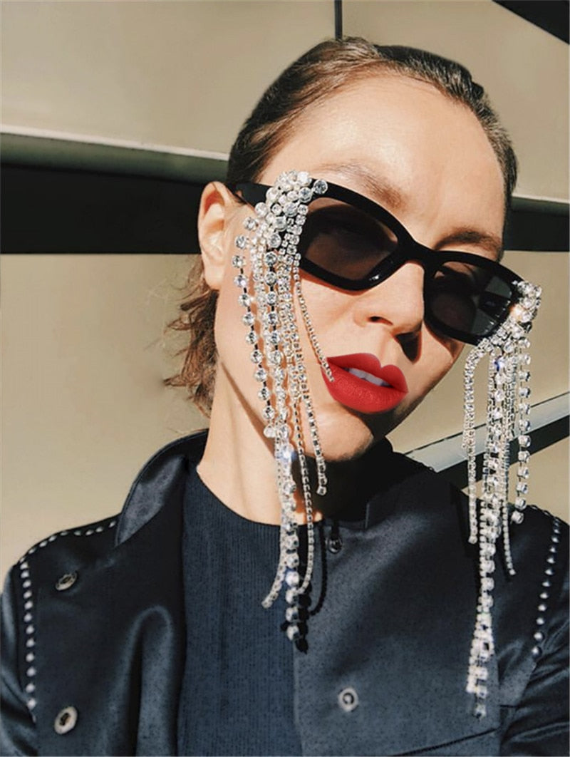 Haiti Tassel Rhinestones Sunglasses